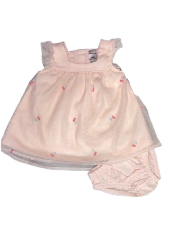 Carter's Other - Carter's Pink Baby Dress Cherry Tulle         size Newborn